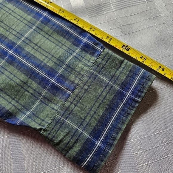 Dockers button down long sleeve green and blue plaid shirt size XXL - Picture 7 of 9